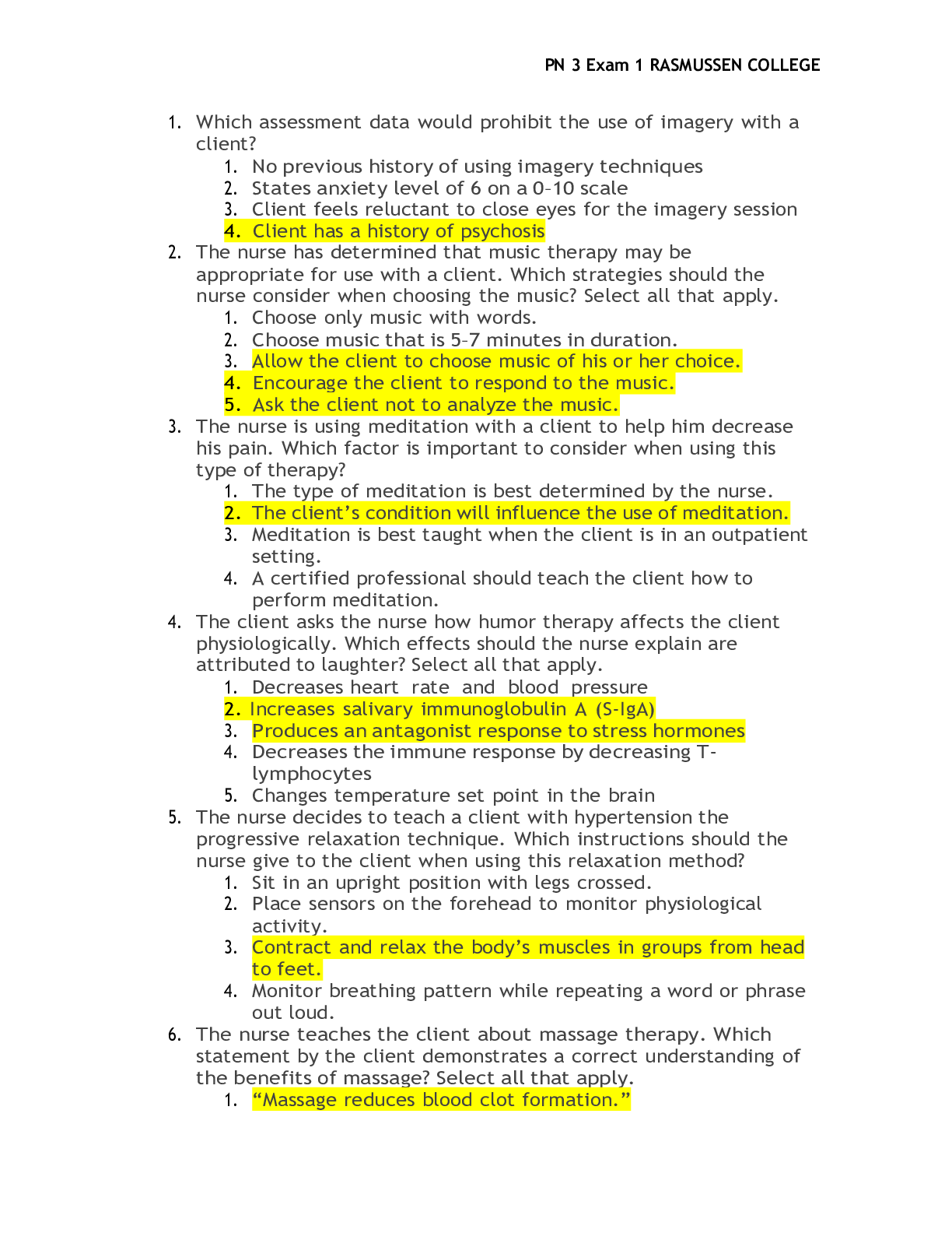 Preview image for PN 3 Exam 1 Questions and answers document latest edition